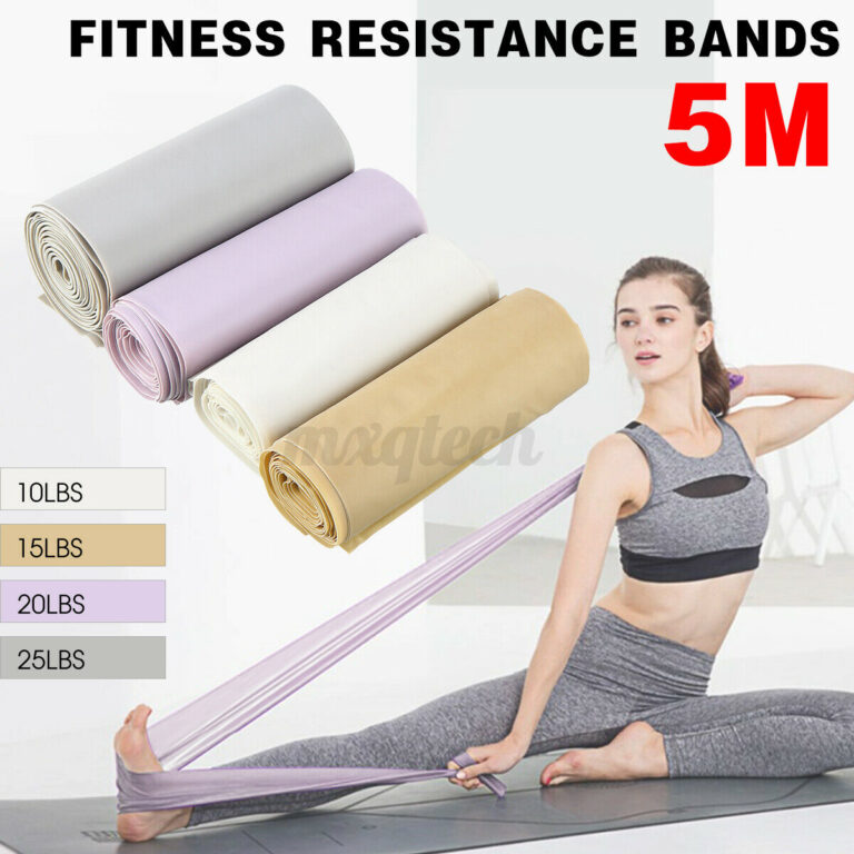 5M Elastic Yoga Pilates Rubber Stretch Resistance Exercise Bands